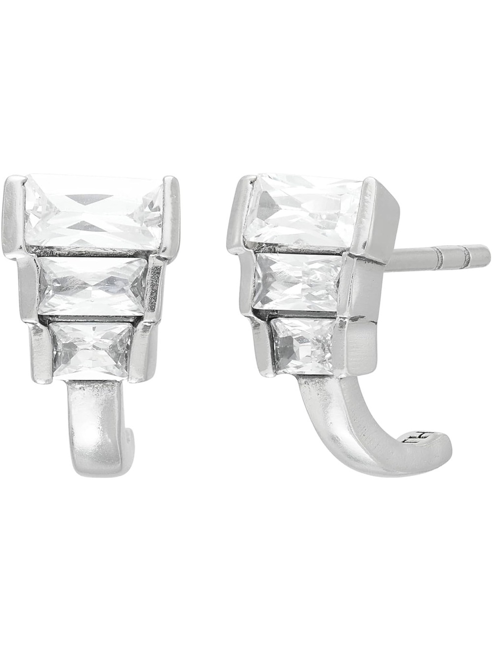 🆕 NIB Silpada Sterling Silver Earrings Small Huggie Classic Sophisticated CZ NWT